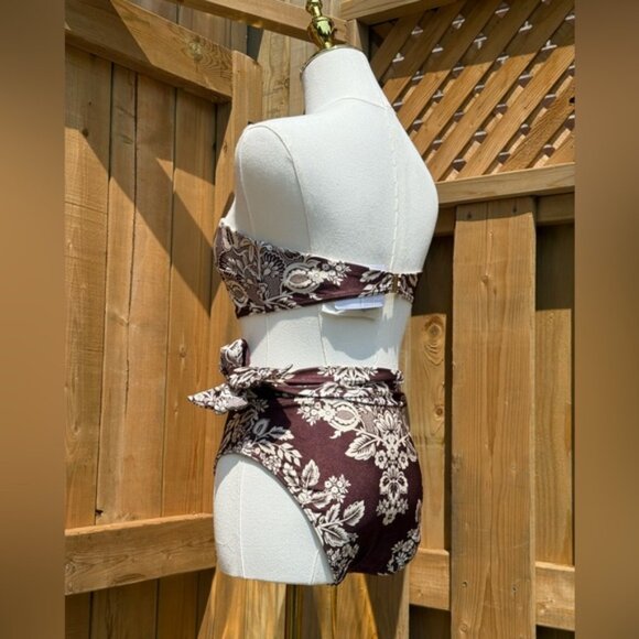 🆕 ZIMMERMANN 🧿 NWT Pink Floral-Print Bandeau, Scarf High Waist Pant Sz 1 US4/6 - Picture 6 of 16